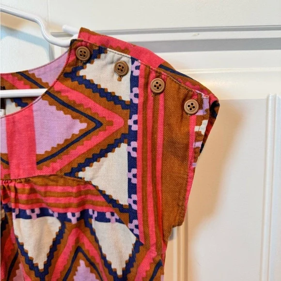 Colorful Geometric Boho Kids Dress size 5 - Picture 2 of 4